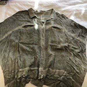 Gray Free People Blouse